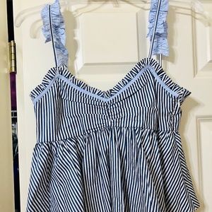 Stripped Navy and Light Blue Top